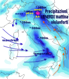 Previsione meteo italia venerdi mattina
